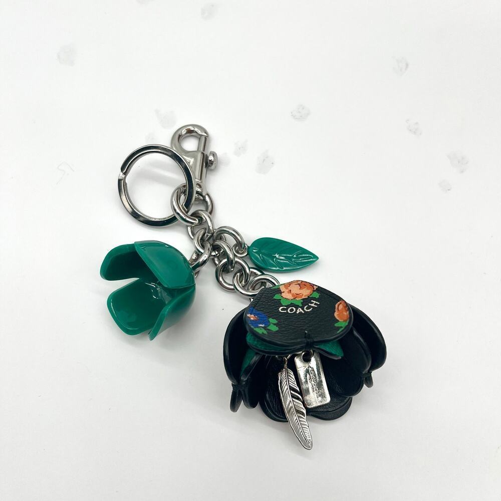 COACH Tea Rose Floral Bag Charm, Rare
